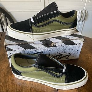 Vans Vault sneakers - size 11 men’s Olive green with black suede trim